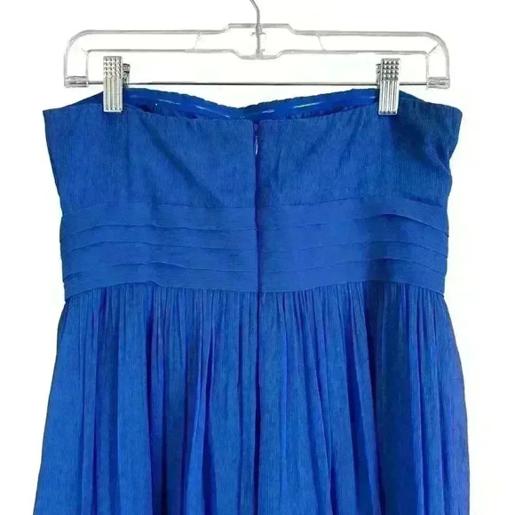 J.‎ Crew Juliet Dress 100 percent Silk Royal Blue Strapless Vintage - Picture 4 of 15